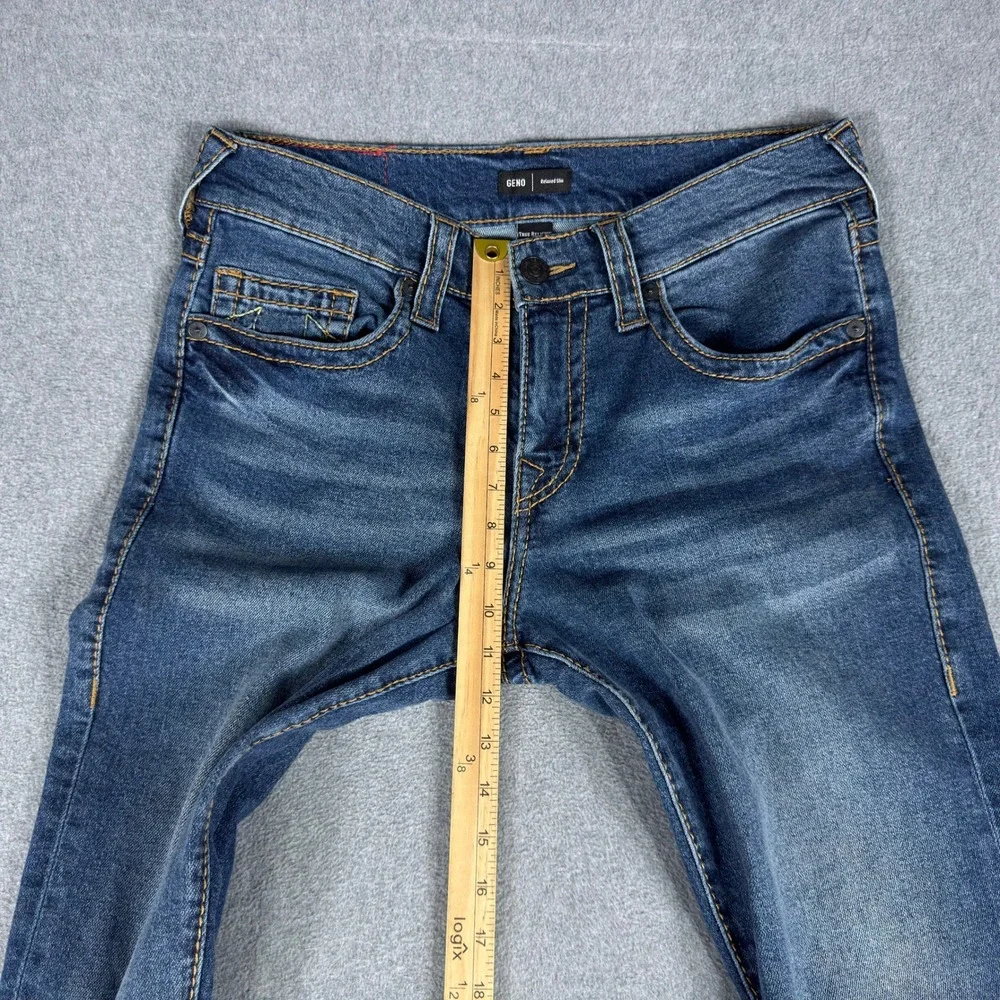 True Religion Geno Relaxed Slim Fit Mens Jeans 32x34 Cotton Thick Stitch